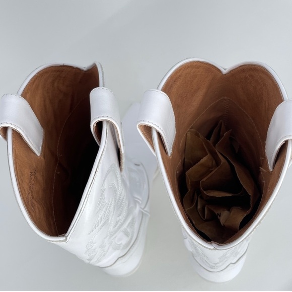 Free People by Jeffrey Campbell Dagget Cowboy Western Boots in White Size 8 - Picture 10 of 13